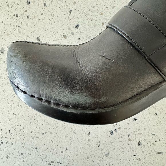 Dansko Tamara Women's Black Leather Slip On Clogs Comfort Casual Shoes Size 38 - Picture 5 of 16